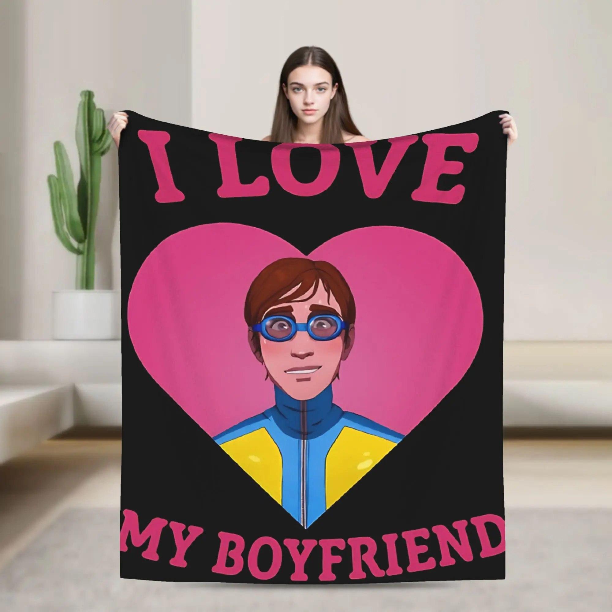I Love My Boyfriend Waterboy Dispatch Game Blanket  Airplane Travel For Outdoor Warm Soft Design Quality Bedspread Gift