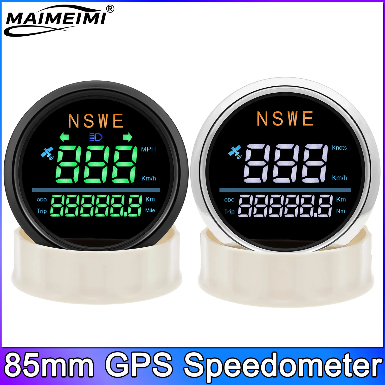 

﻿ 85 мм GPS-спидометр для автомобиля, лодки, 12 В, 24 В с GPS-антенной, одометр TRIP KMH MPH Knot NSWE с указателями поворота