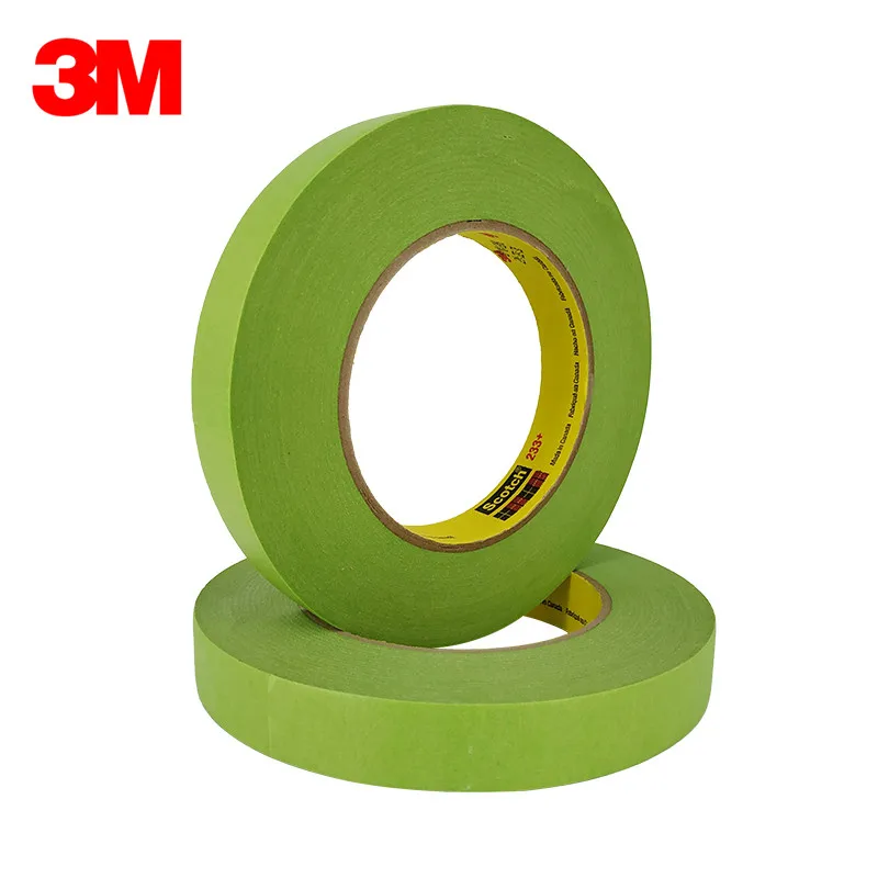 3M 233+ Green Performance Masking Tape High Temperature Turning Paper Automobile Painting 18mmx55M/roll , Dropshipping