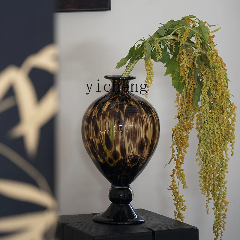 

BJ vase home decoration leopard print flower art soft water raising flowers plant bottle