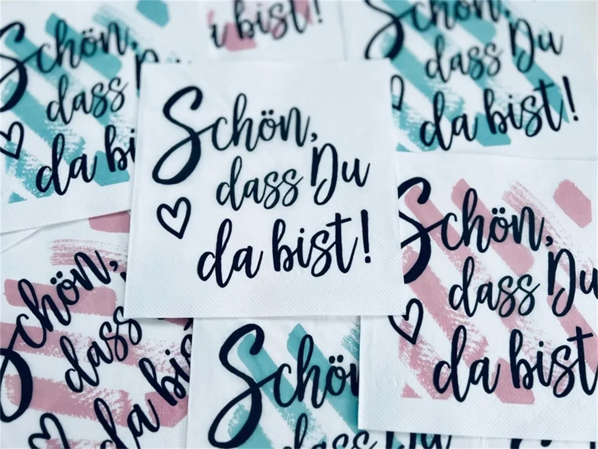 50 pcs 100 stk servietten, schön, dass du da bist