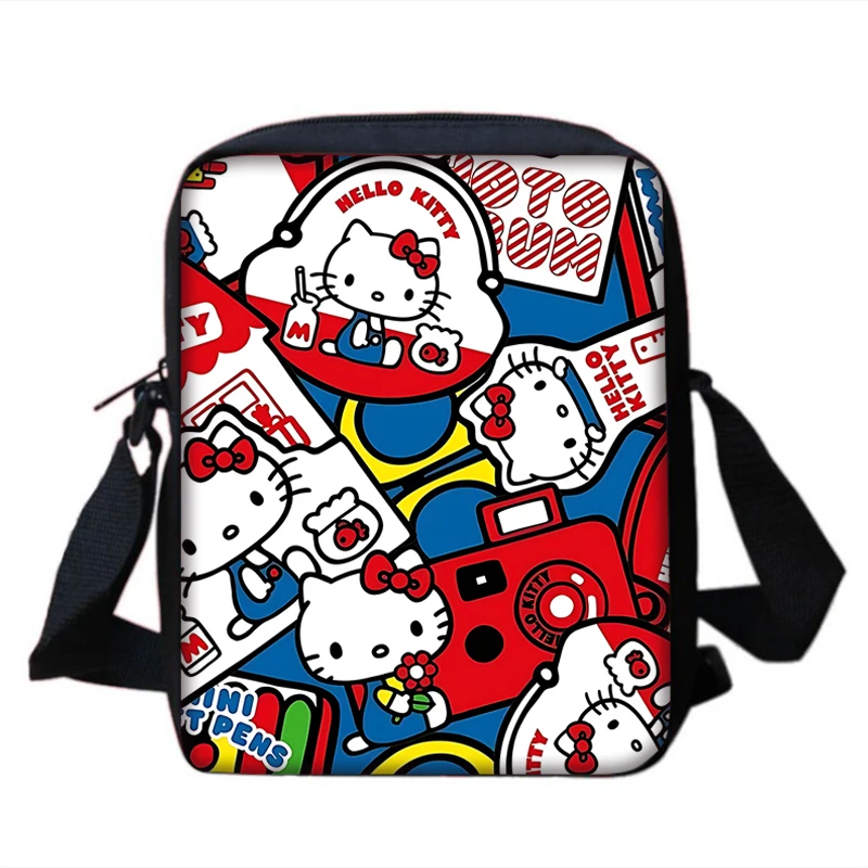 

Boy Girls Cute Sanrios Hello Kitty Printed Shoulder Messenger Bag Child Casual Handbag Men Women Phone Bag Shopping Bag