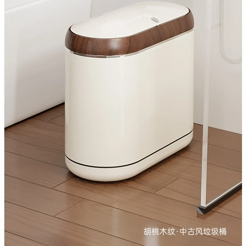 Suitable for High-value Clip Narrow Slot Trash Can, Large Capacity Paper Basket with Lid