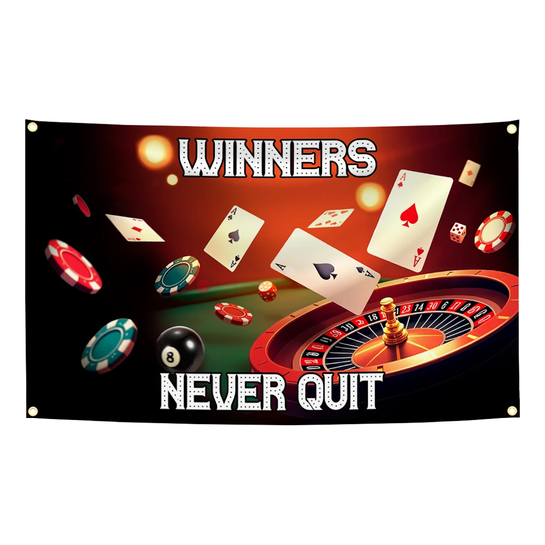 Winners Never Quit Funny Meme Tapestry Wall Hanging Bar Dorm Room Decor Motivational Art Elevate Your Space Elevate Your Space