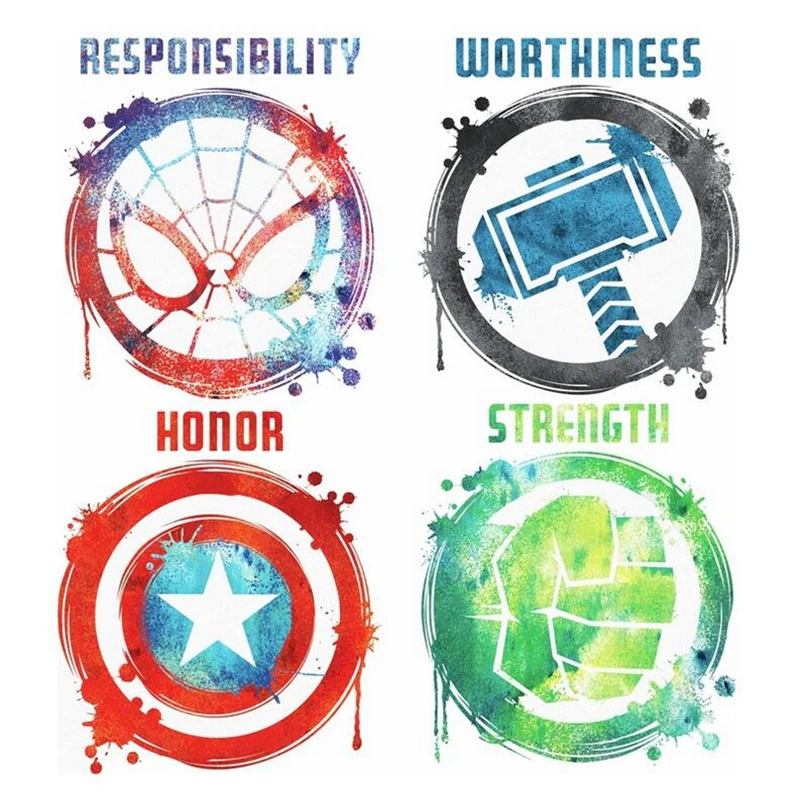 MINISO Cartoon Avengers DIY Wall Stickers For Kids Room Marvel Superhero Movie Poster Living Room Boy Bedroom Wall Decoration