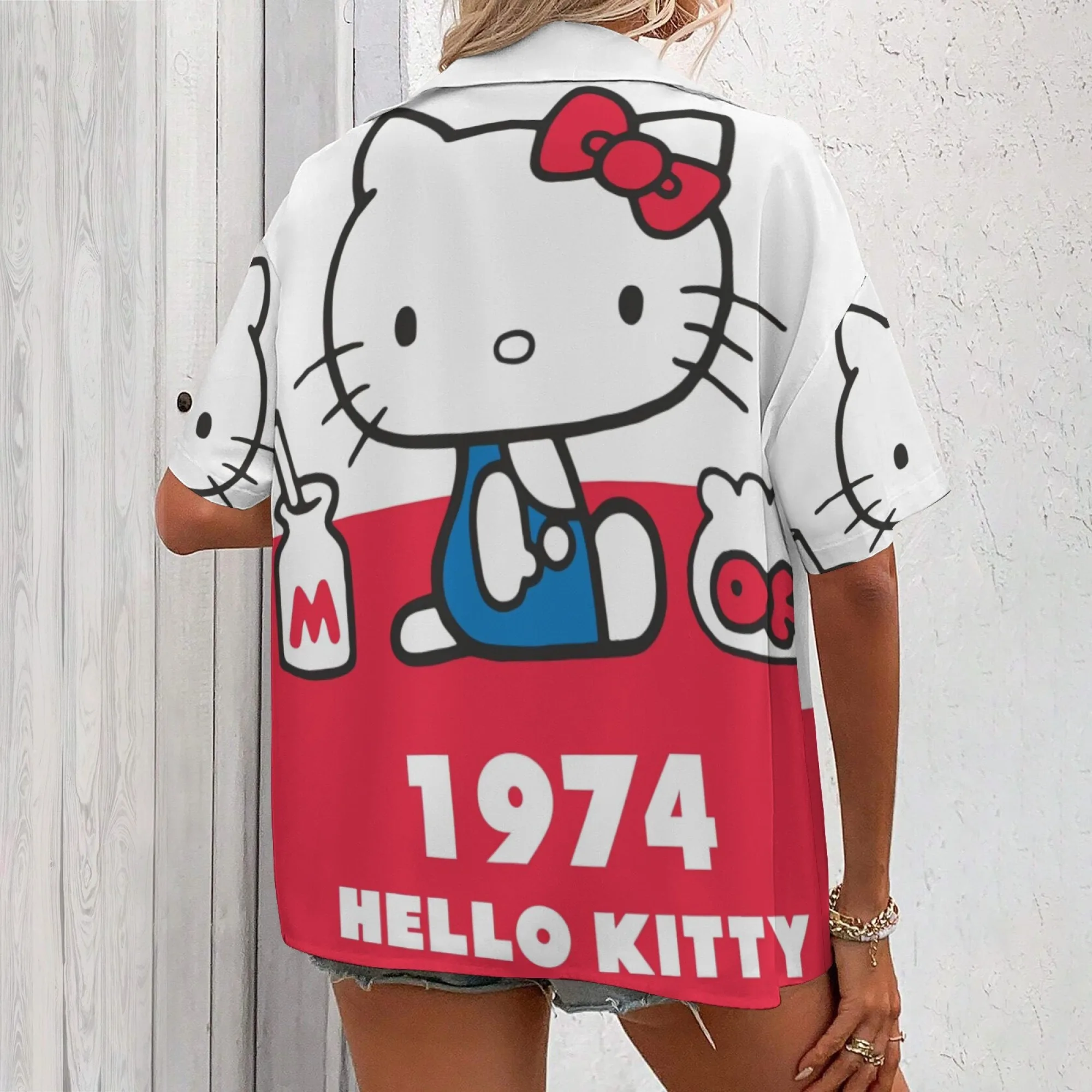 T-shirt Hello Kitty Crop Top Y2k T-shirt da donna Top per abbigliamento donna Camicette da donna Offerte Camicie e camicette a maniche corte