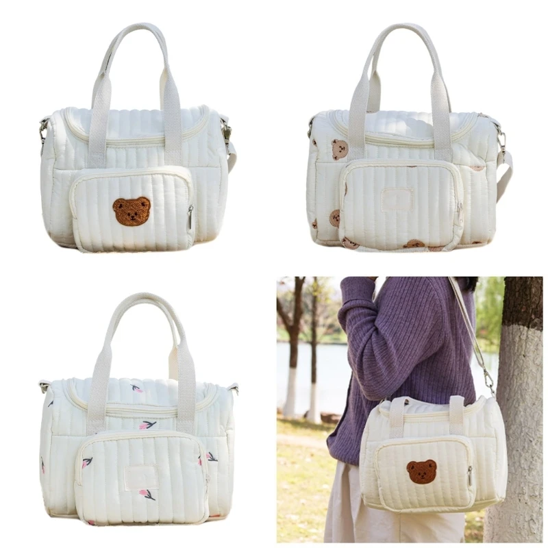 

J15U Multi Compartment Baby Diaper Bag Storage for Milk Bottles Diapers Stylish Case