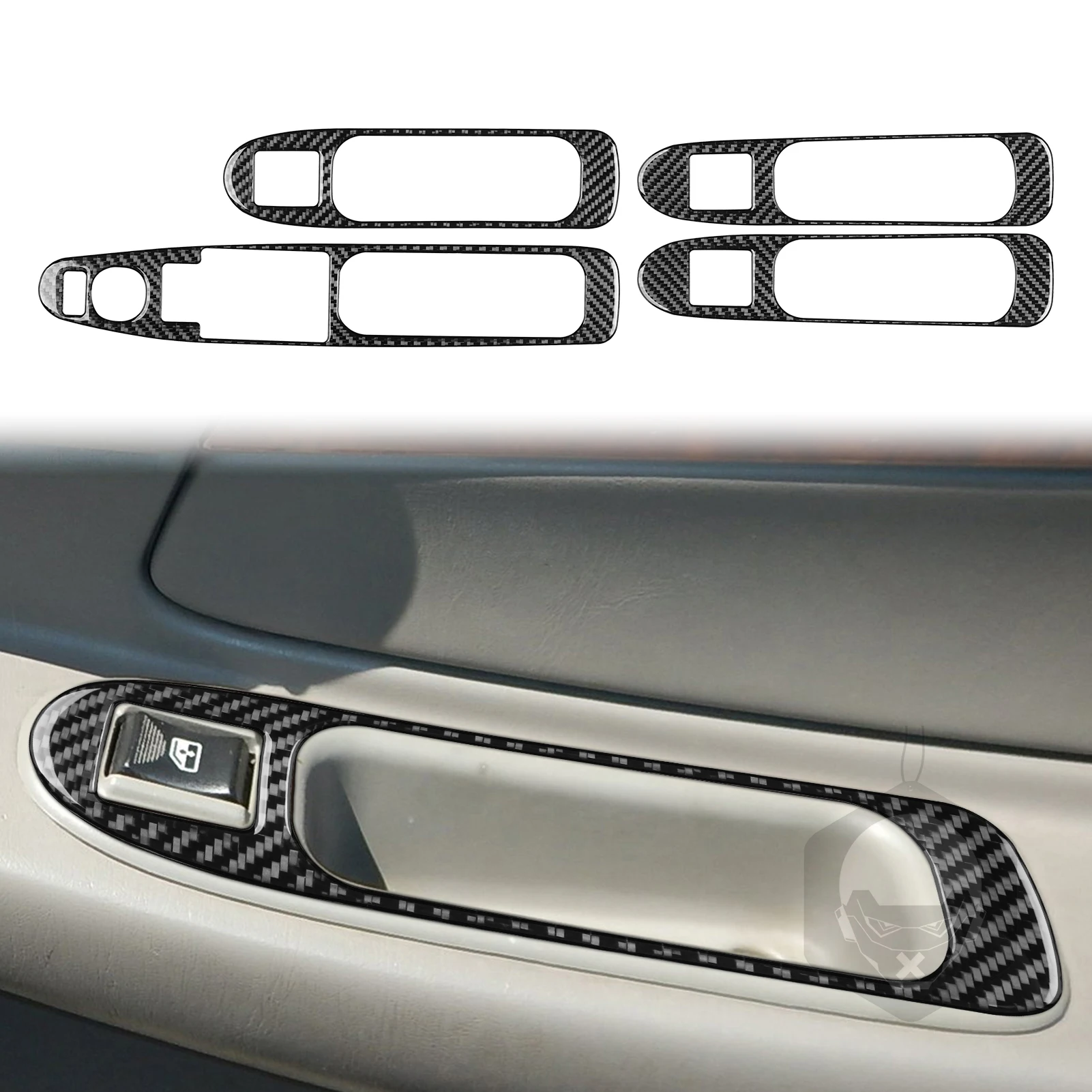 For Chevrolet Impala 2001-2004 Carbon Fiber Window Lift Button Frame Trim Cover Car Interior Accessories Decorative Stickers