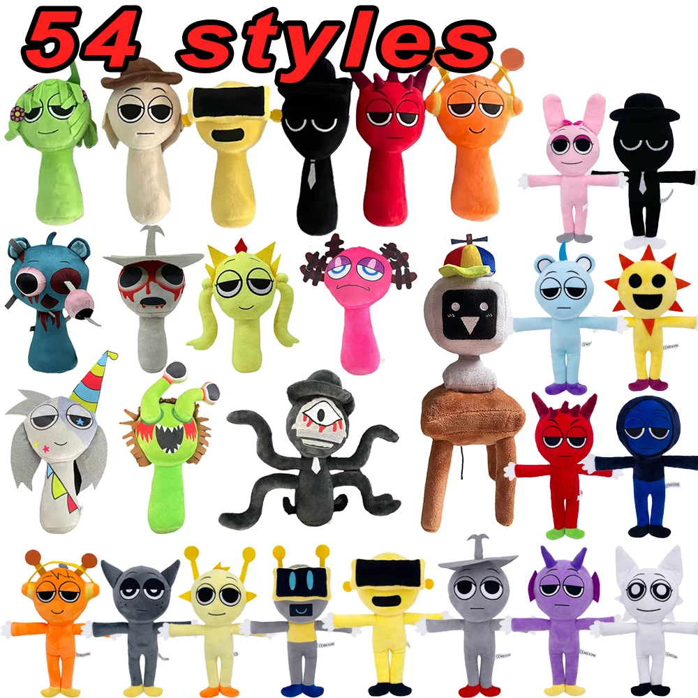 54styles Sprunki Plush Toys Sprunki Incredibox Plush Doll Sprunki Game Cartoon Kids Birthday Gifts Stuffed Dolls Christmas Gift