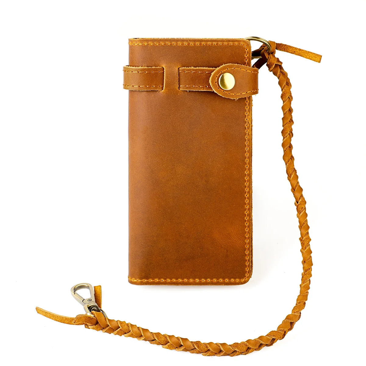 Man Wallet Clutch Bag Outdoor Camping Men's Wallet Top-layer Cowhide Card Holder Long Wallet, Card Holder Phone Storage Bag