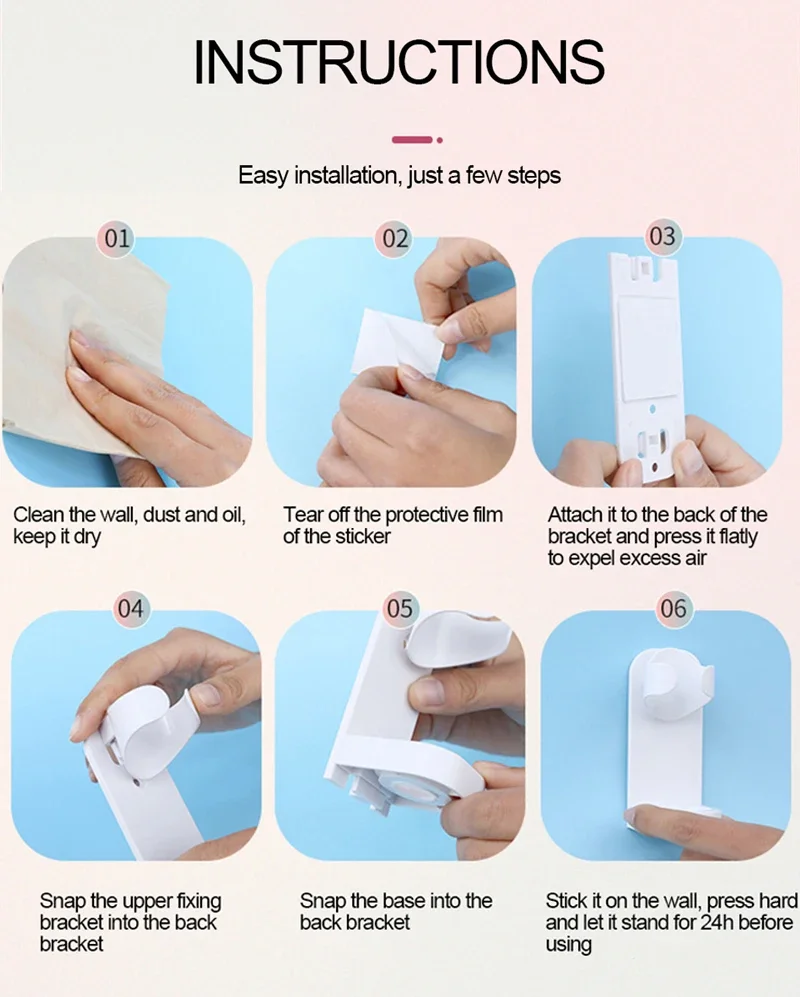 Traceless Toothbrush Holder Bath Wall-Mounted Electric Toothbrush Holders Adults Toothbrush Stand Hanger Bathroom Accessories image 5