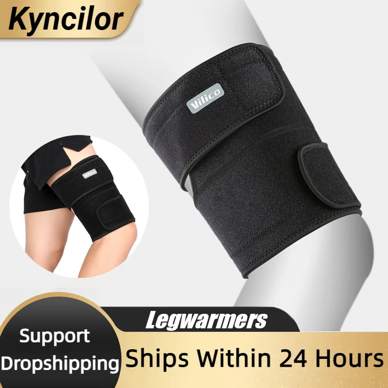 Adjustable Compression Thigh Brace Knee Support Leg Sleeve Upper Leg Wrap for Women Men Muscle Pain Relief