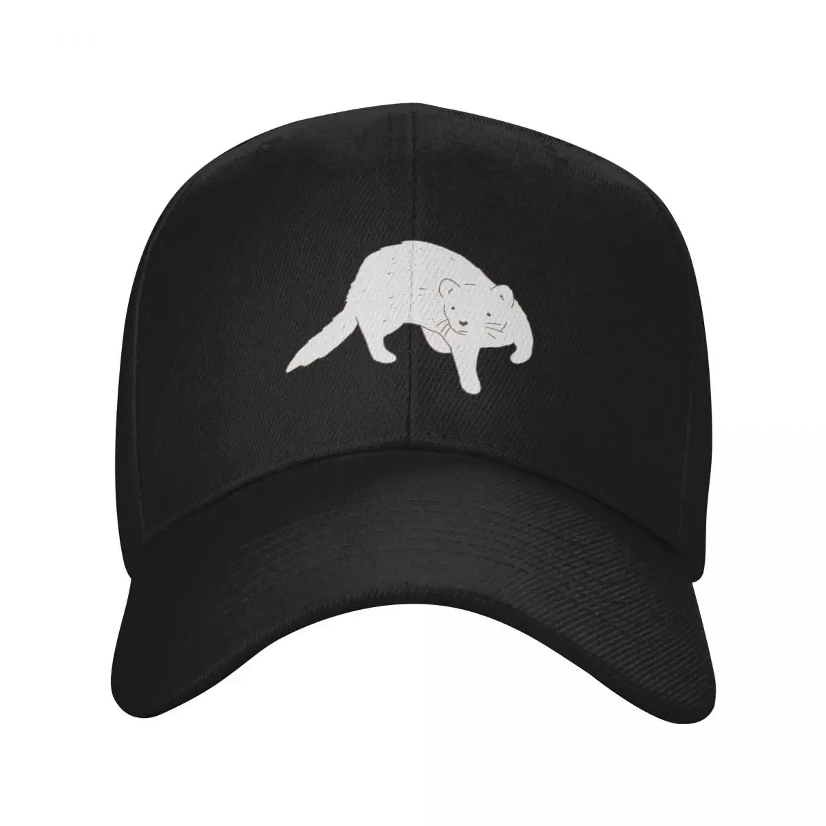 White ferret art Baseball Cap Trucker Hat Hat men Christmas Hat tea Man Women's