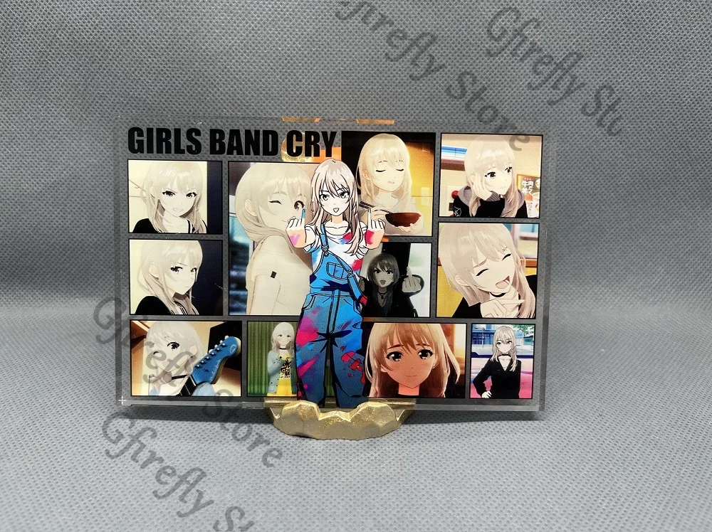 

GIRLS BAND CRY Anime Show Shelf KAWARAGI MOMOKA Acrylic Brick Standing Plate Ambitus Indicative Board Display Stand Gift