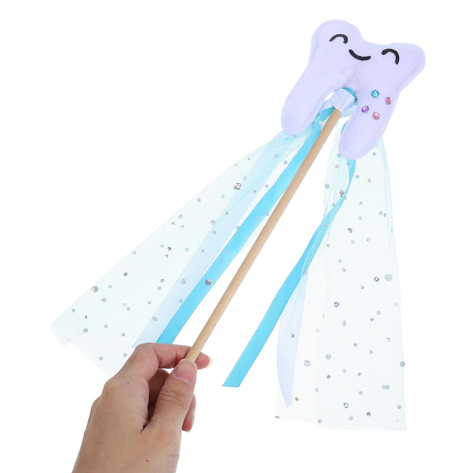 

2Pcs Tooth Fairy Wand Tooth Shaped Colorful Stick for Kids Party Dress Up Performance Fairy Props Wands for Kids