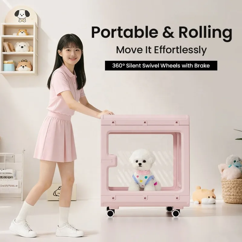  muebles para gatos Premium Multifunctional Dog Cage Home Indoor Mobile Pet House with Wheels Suitable for Small Animals