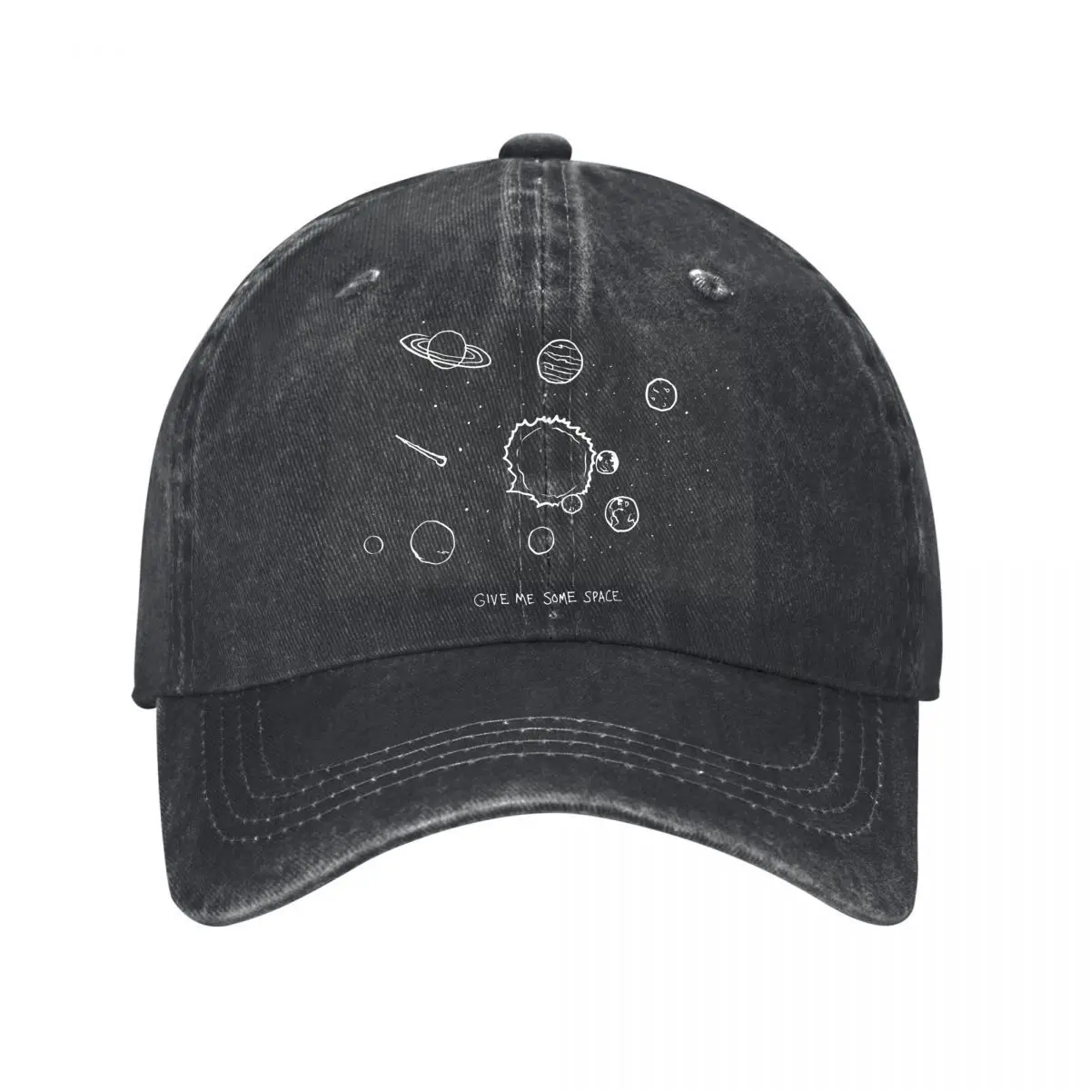 Give Me Some Space Celestial Design Washed Baseball Cap Hip Hop Sun Hats