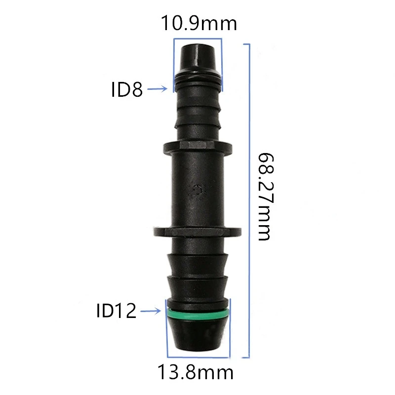 ID8-ID12 straight connector two way joint two-way Duplex fitting plastic high quality accessories auto parts 2pcs a lot