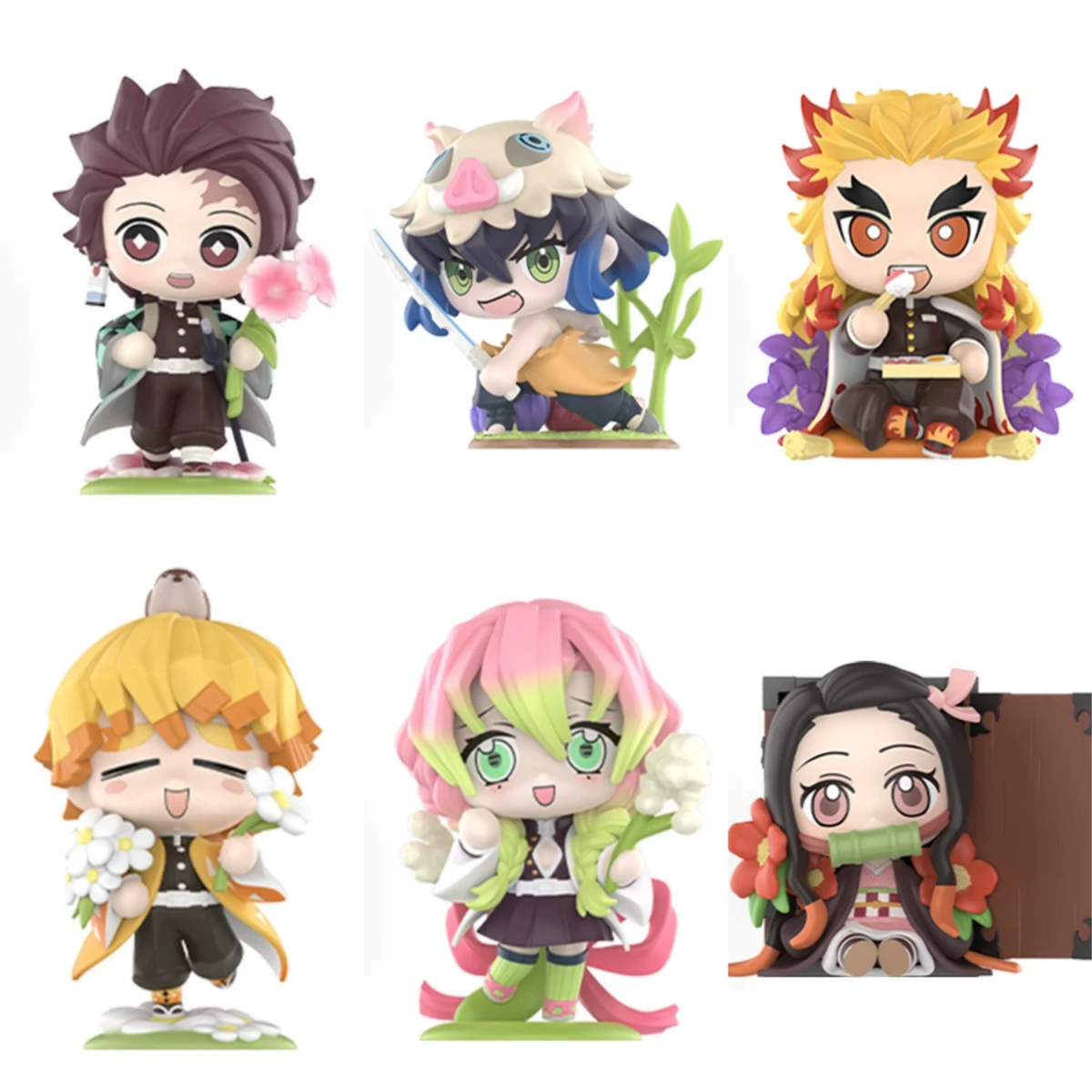Demon Slayer Anime Cartoon Figur Blind Box Serie Tanjiro Kamado & Nezuko Kreative Personalisierte Statue Modell Ornament Überraschung
