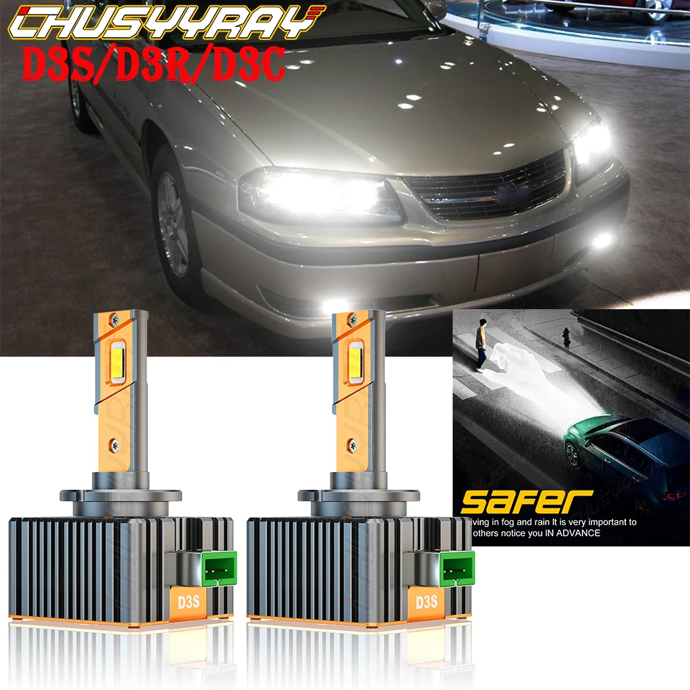 

CHUSYYRAY led headlight Compatible For Impala 2014-2018-2X D3S Front HID Xenon Headlight Bulb High Low Beam Car accsesories