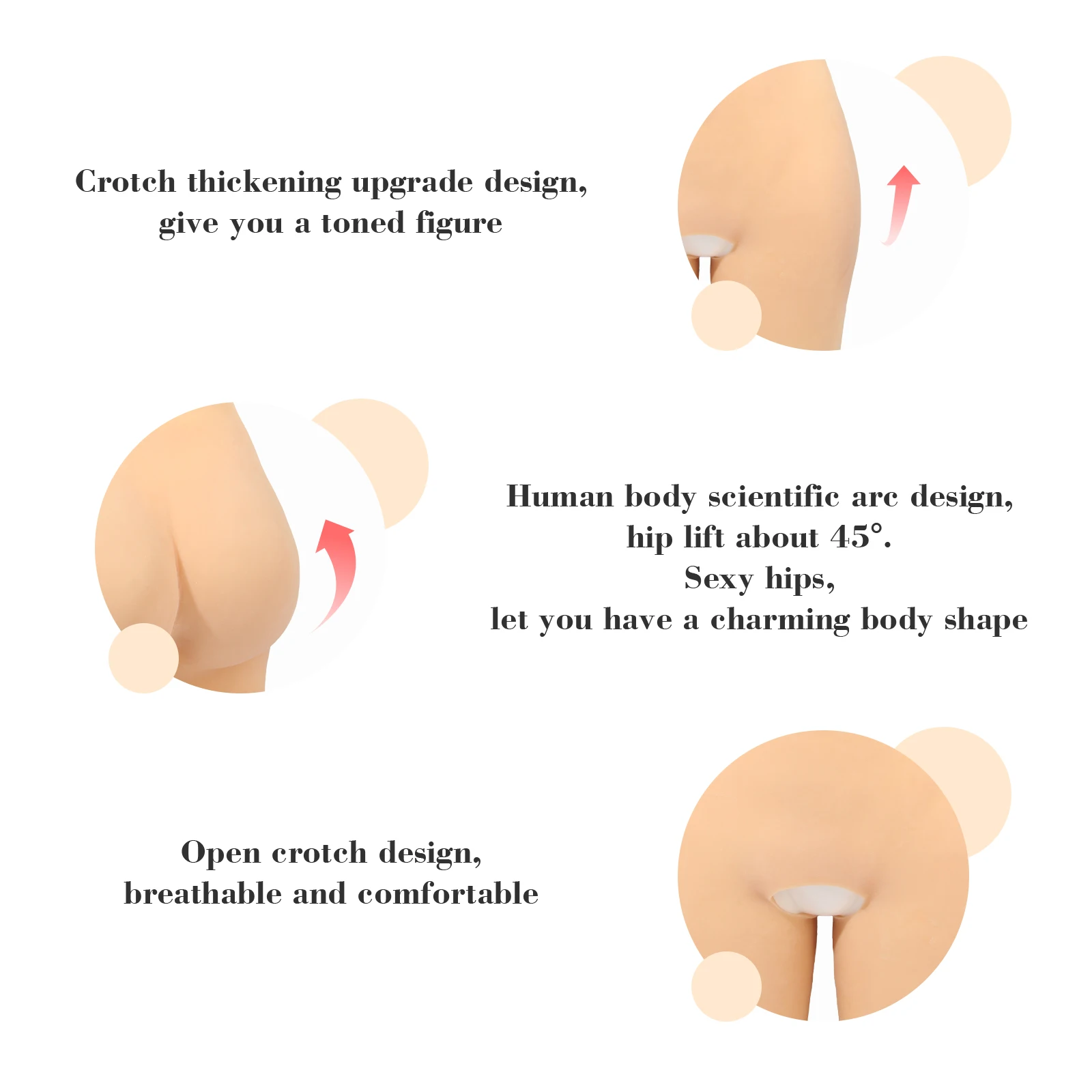 CYOMI Silicone Sexy Buttocks Enhancement Padded Pants Hip Butt Lifter Panties Open Crotch Shaper Underwear Big Ass Shapewear