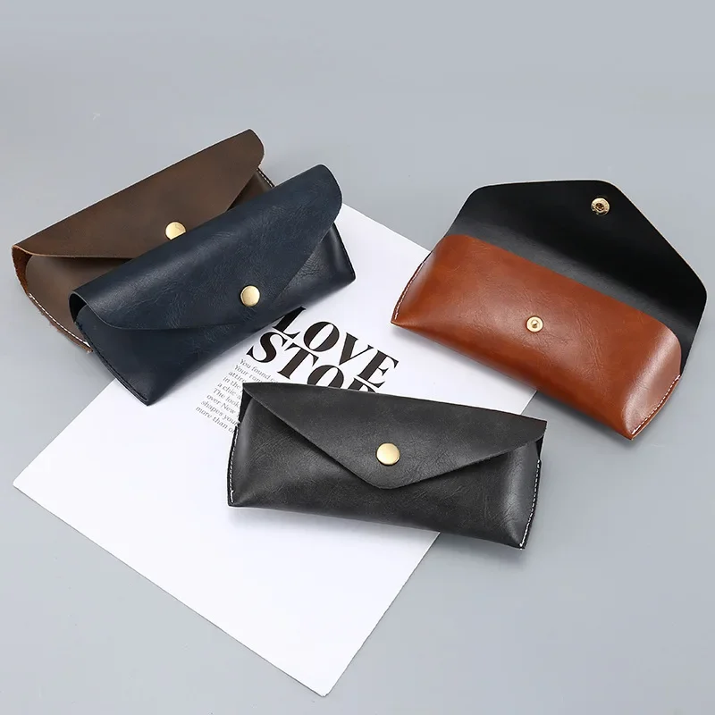 Sunglasses Case Sunglasses Soft Wrap Leather Case High-end Full Frame Triangular Lens Case Literary Temperament Spectacle