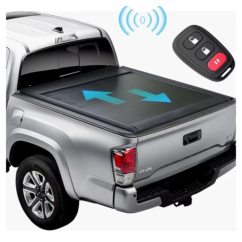 

Waterproof Aluminum Tonneau Cover for Tacoma Electric Hard Folding Ute Lid Bed Accessory with Roll-up & Locking