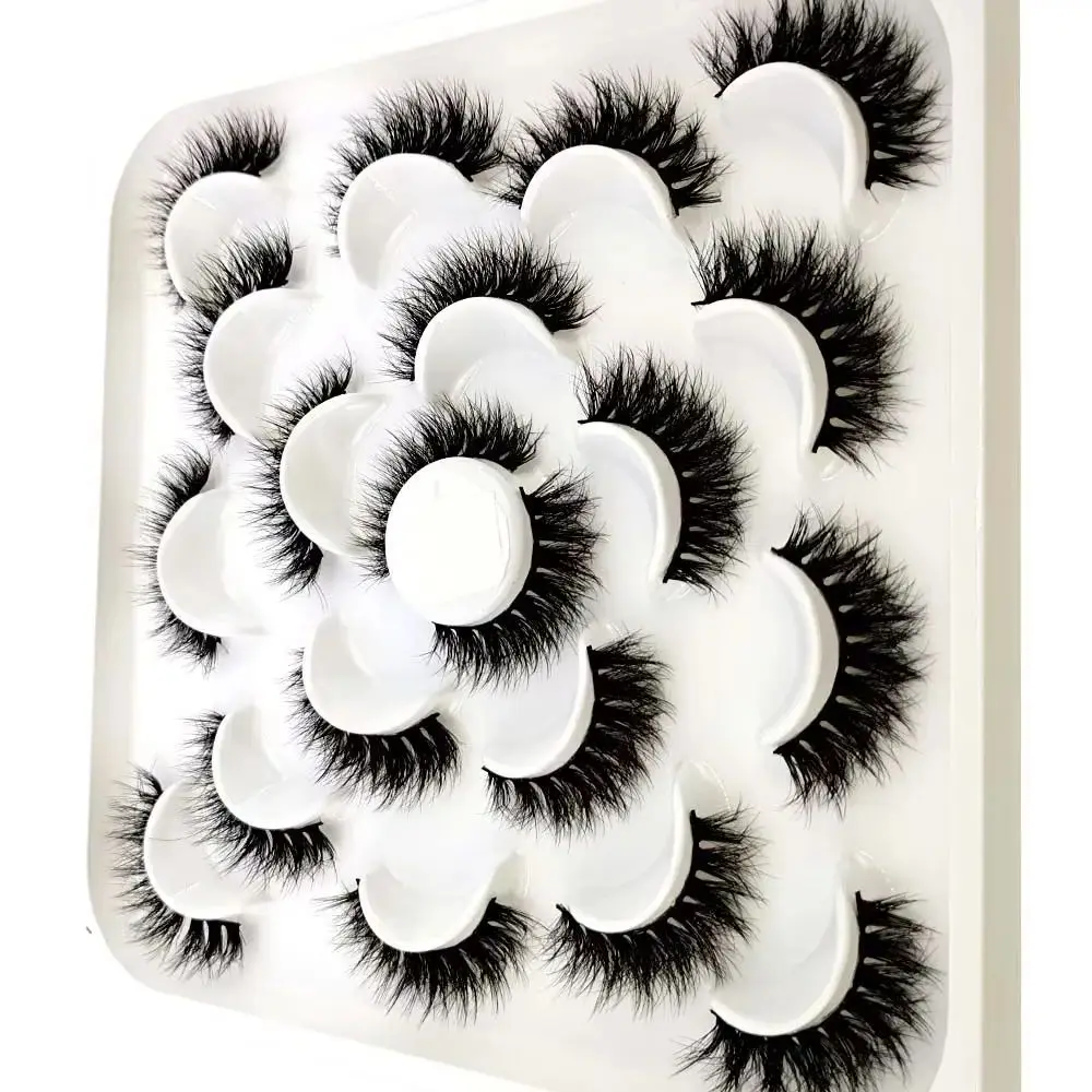 NOUVEAU 10 paires de cils de vison 3d faits à la main faux cils courts croix désordre Dense cils naturels maquillage de scène faux cils