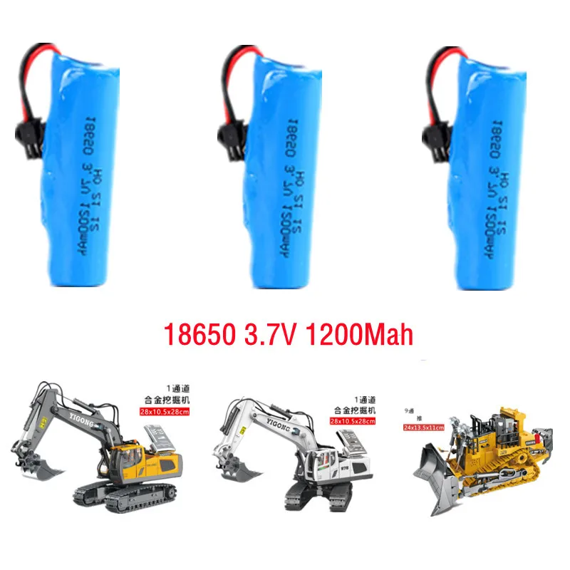 RC03 BC1043 BC1045 DC1047 telecomando in lega RC escavatore dumper Bulldozer ricambi auto 3.7V 500Mah 1200Mah batteria