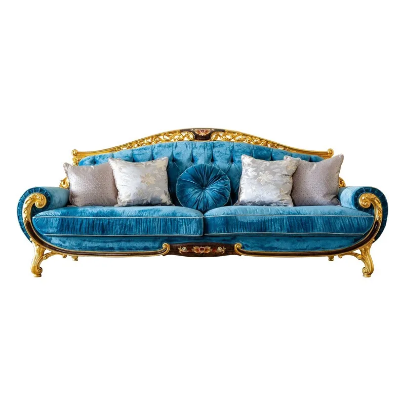 French luxury shell parquet sofa coffee table combination