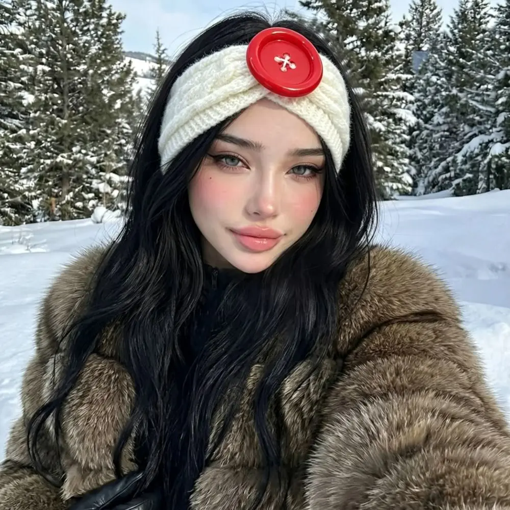 Gifts Cable Knit Knitted Headband Soft Stretch Knitted Fabric Ear Warmer Headband Solid Wide Band Turban Headband Winter Outfits