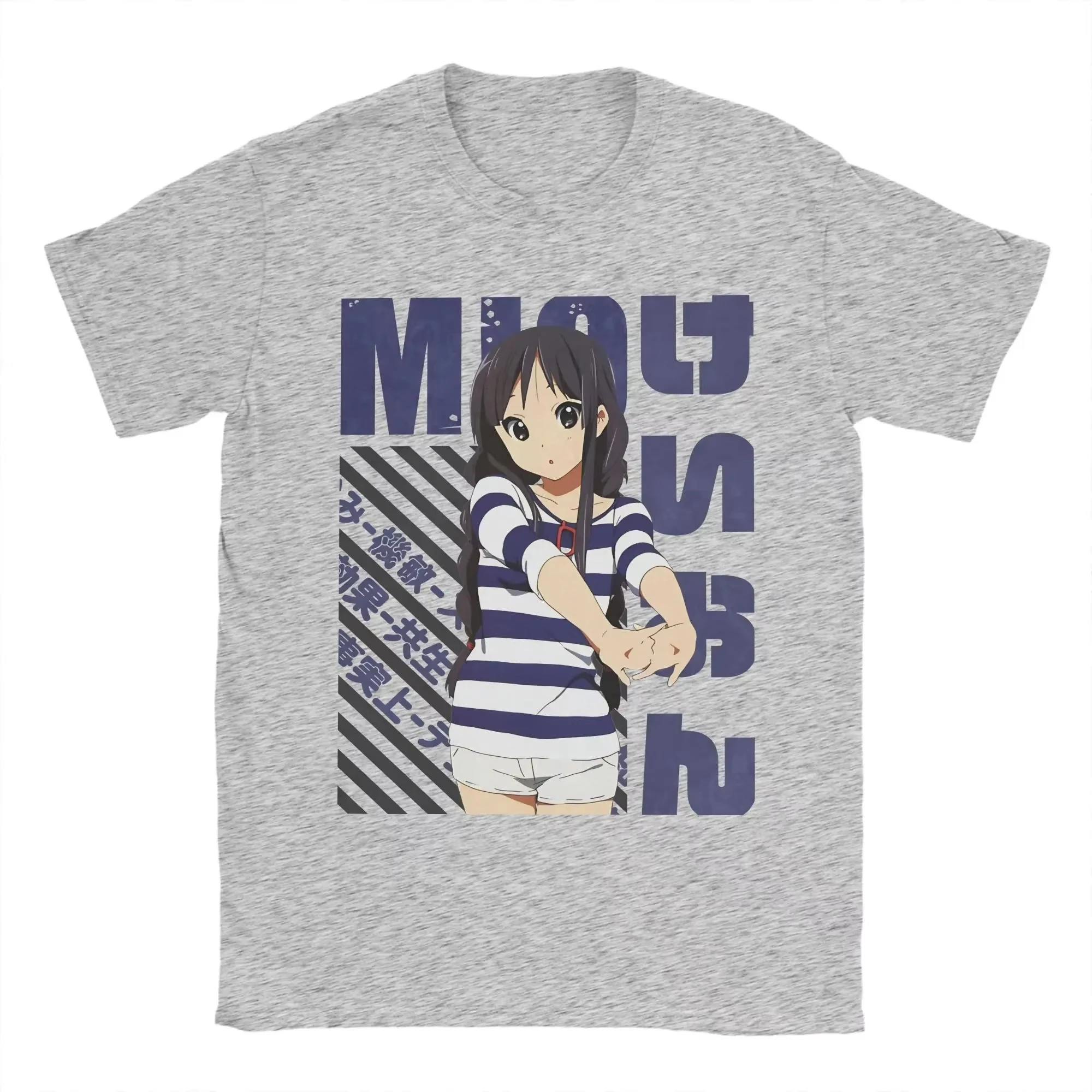 K ON Mio Akiyama Herren-T-Shirt aus Baumwolle im Vintage-Stil mit Rundhalsausschnitt und kurzen Ärmeln, Geschenk-T-Shirt, bequemes T-Shirt für Damen und Herren – Detail 4
