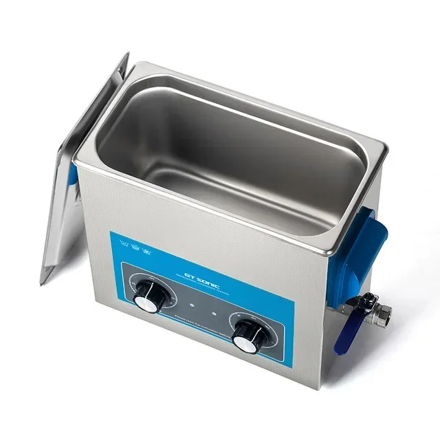 Ultrasone reiniger 6L 150W met verwarmingsmand Mechanische controller Ultrasoon bad, 40khz