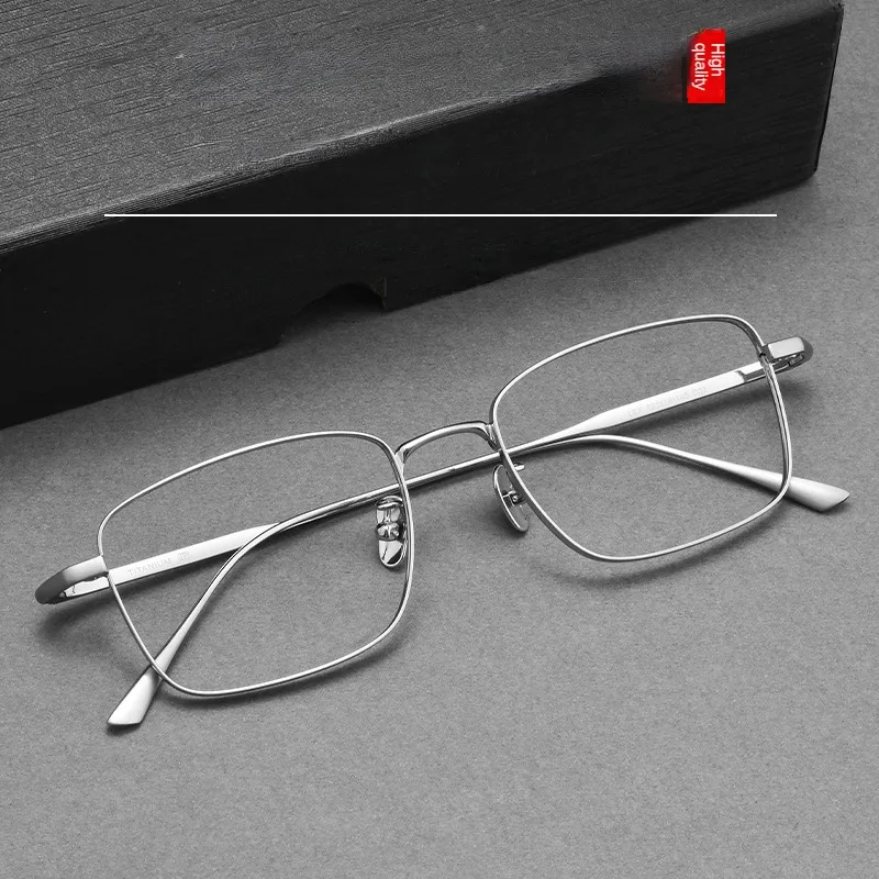 

VOSUN Luxury Pure Titanium Men Eyeglasses Full Rim Optical Super Light Designed Glasses Student Glasses 52 mm wide