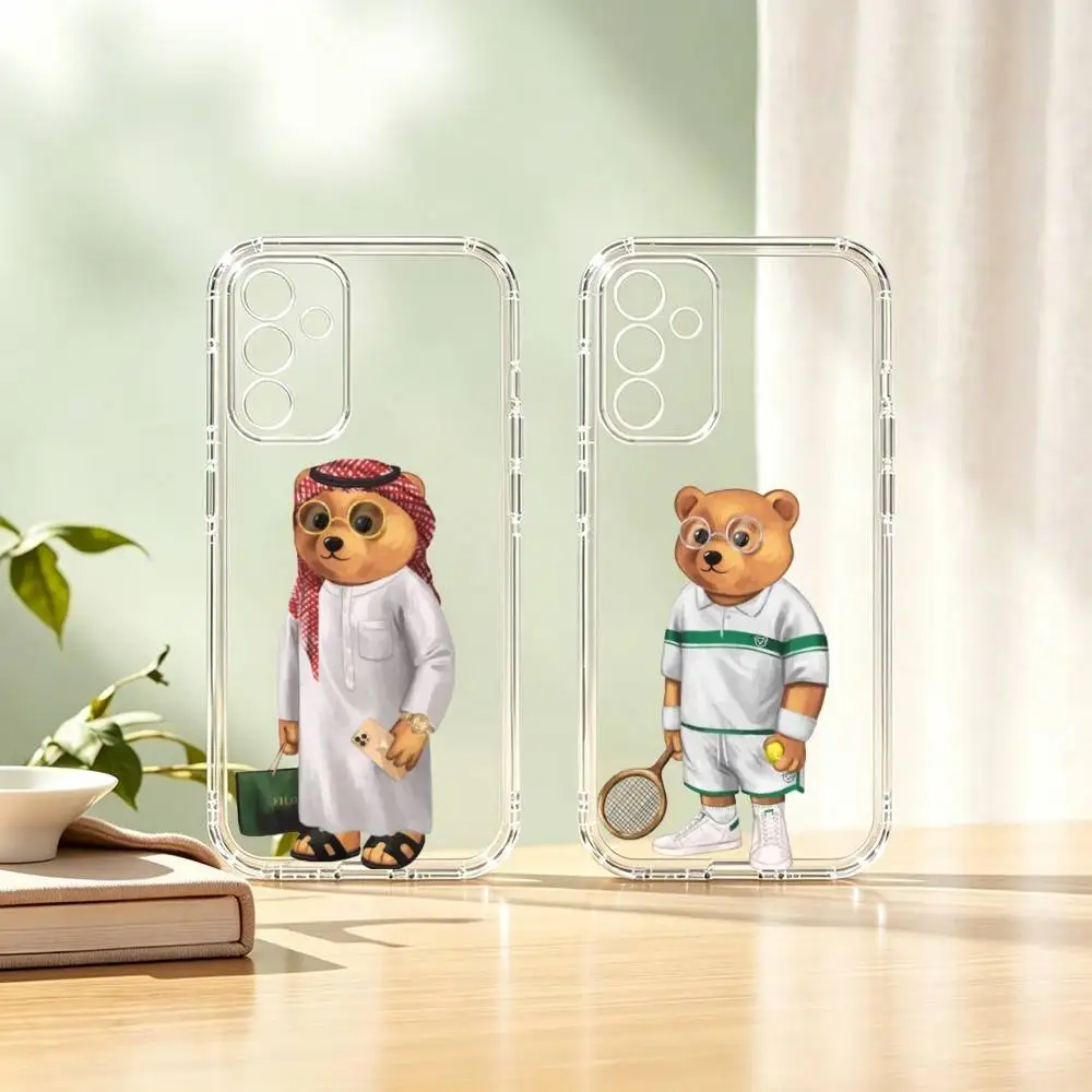 Funda de teléfono Fashion B-Baron Filou Bear Gift para SamsungA10,12,20,21S,30,31,40,50,51,52,70,71, funda transparente