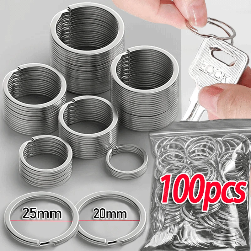 

100/20 шт., металлические брелоки с раздельным кольцом