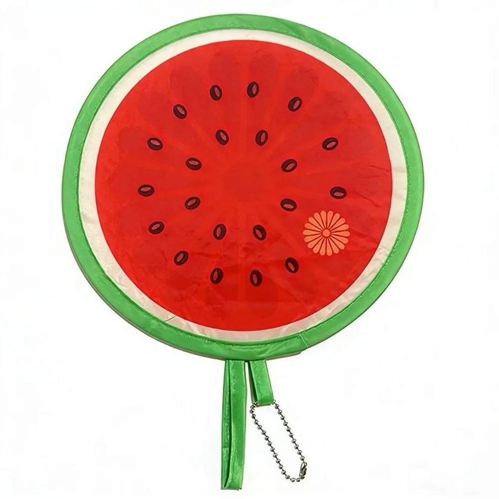 Portable Round Foldable Hand Fans Cartoon Fruit Style Pocket Fans Foldable Design Round Shape Handheld Folding Fan Summer Events