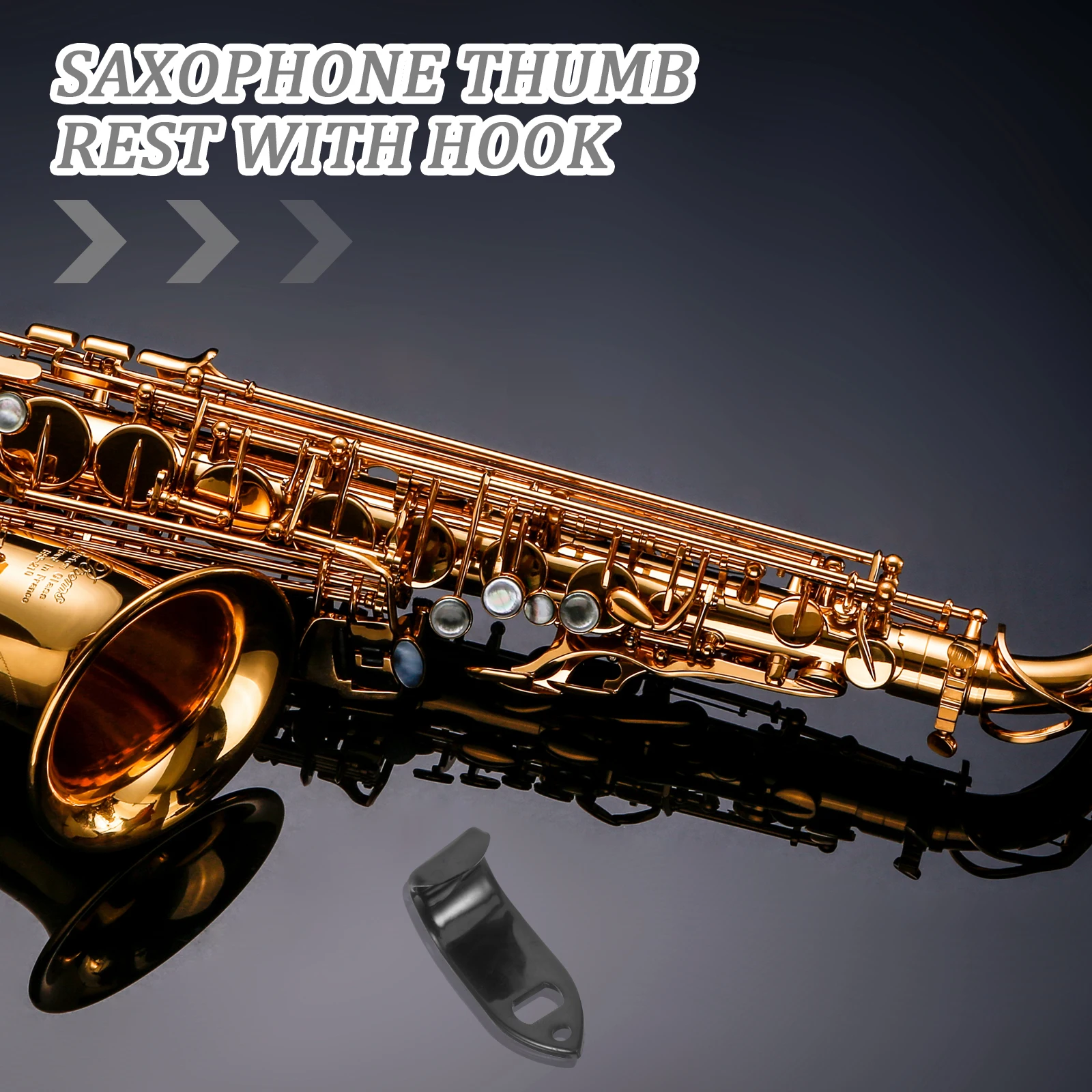 

Saxophone Thumb Rest Hook Easy Install Portable Comfortable for Alto Tenor Saxophone Woodwind Instrument Thumb Support