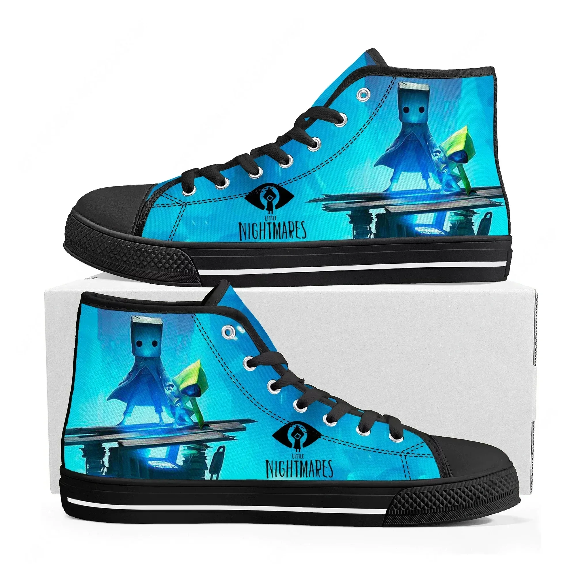 Anime Game Little Nightmares High Top Sneakers High Quality Mens Womens Canvas Sneaker Casual Couple Shoes Custom Shoe