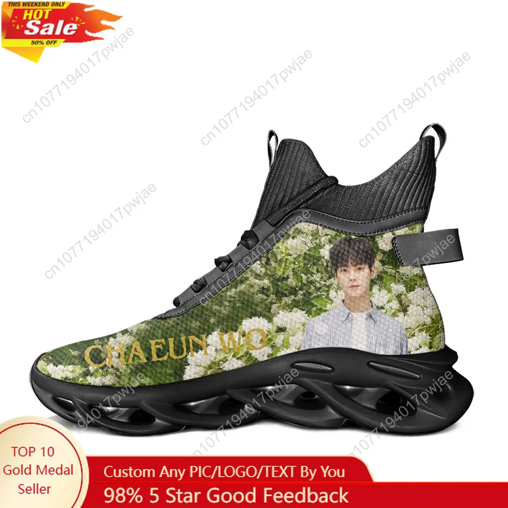 

KPOP Cha EunWoo High Top Flats Sneakers Mens Womens Sports Hiking Travel Shoes Running Shoes Travel Custom Shoes