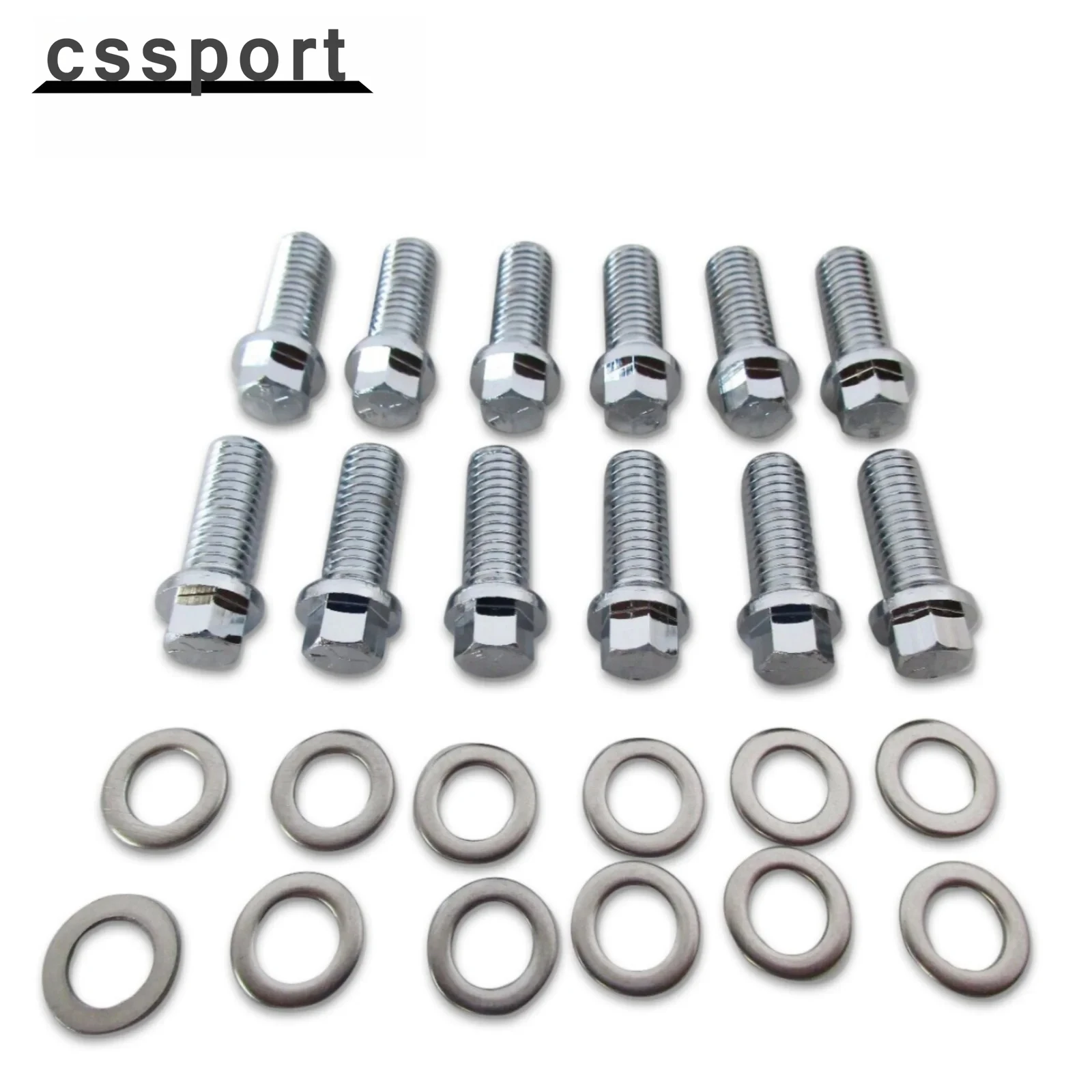 

12 шт. комплект металлических болтов впускного коллектора для двигателей Chevy Small Block 265 283 305 327 350 383 400 годов, серебристый LN-1031