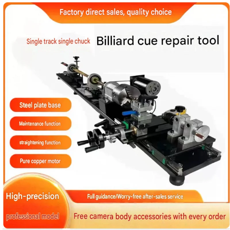 Manual Billiard Cue Lathe Machine, Professional Snooker & Pool Cue Repair Turning Equipment for Billiard Workshop Maintenance