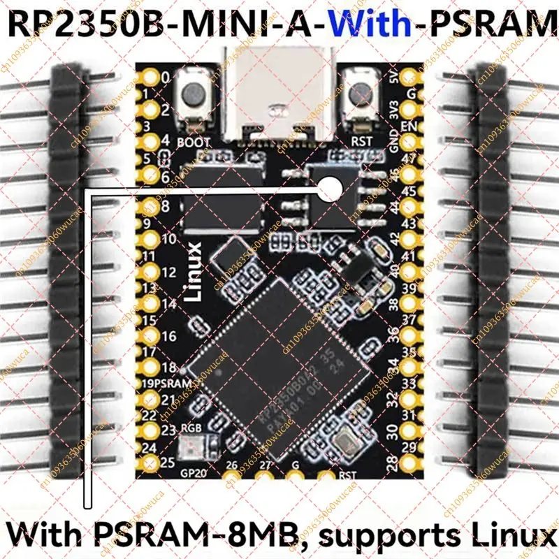 CJSD for Raspberry Pi Pico 2 (RP2350B) Mini Dev Board | Full 48 GPIOs, 8MB PSRAM & Linux Support