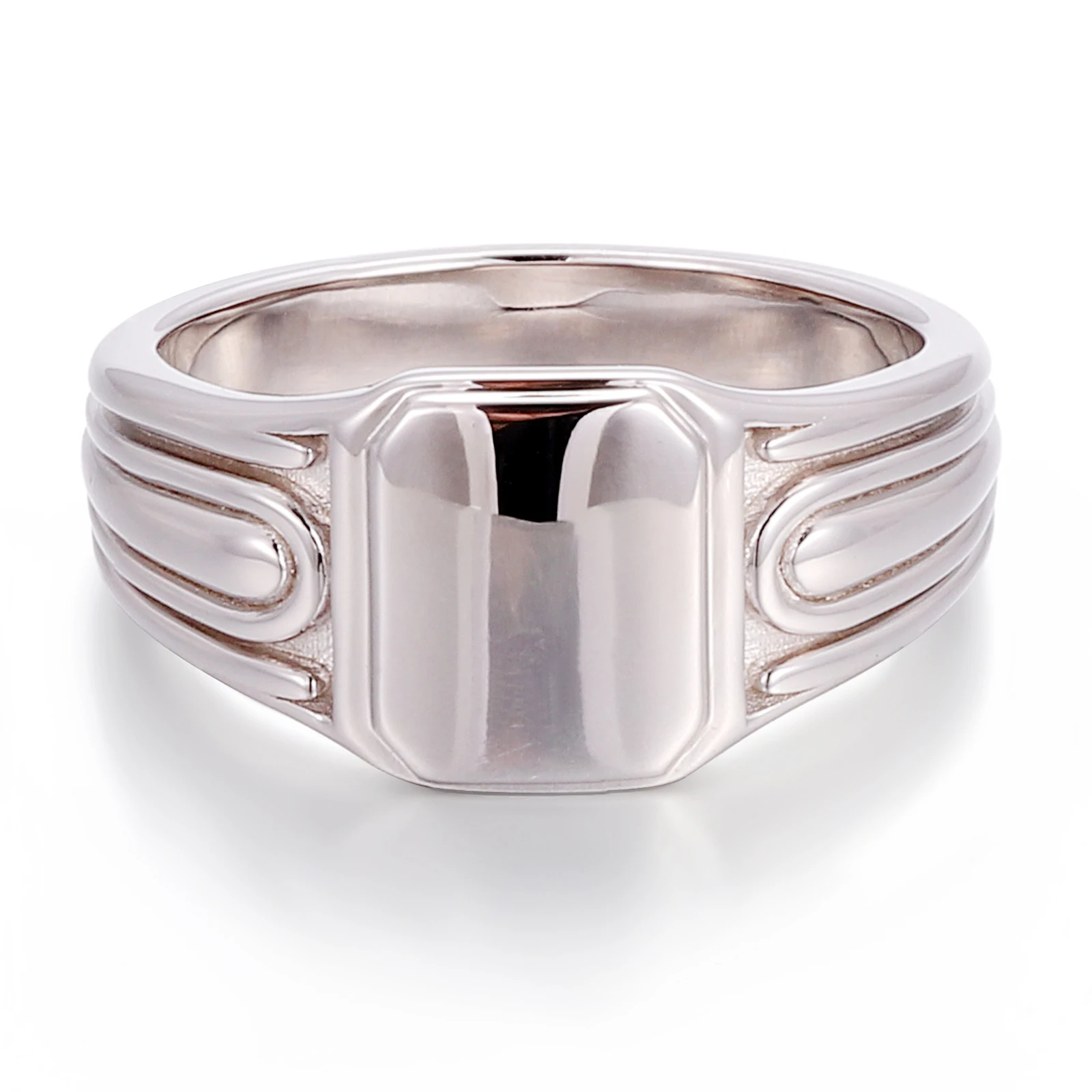 Provence AU585 Solid Gold Signet Ring for Men 14K Wedding Band DIY Luxury Anniversary Rings Classic Men's Signet Ring