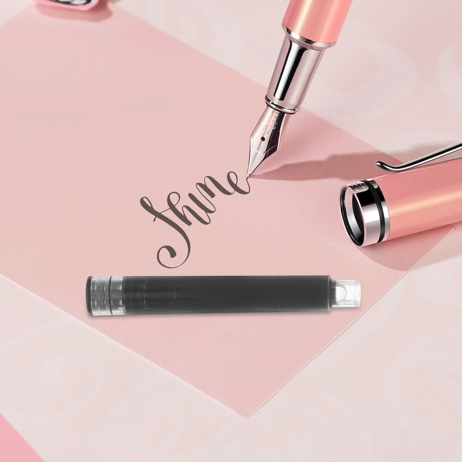 

1 комплект, сменные картриджи со стальными ручками, быстросохнущие сменные картриджи для плавного письма, ручки для каллиграфии, офисные принадлежности, школьные дети