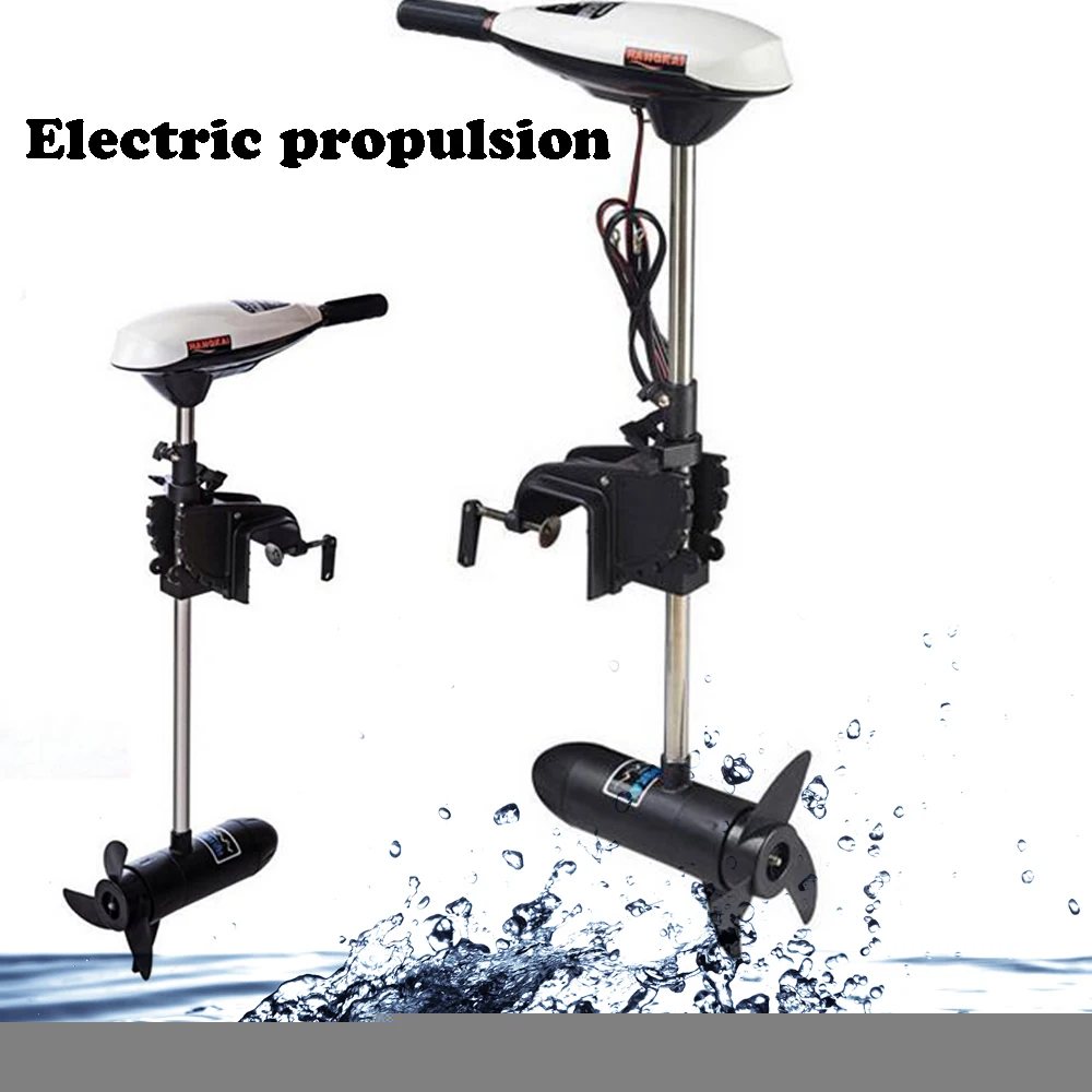 Electric Trolling Motor, Outboard Engine for Fishing, Inflatable Boats, Brush Motor Propeller, Strong Power, 12V, 65lb, 660W