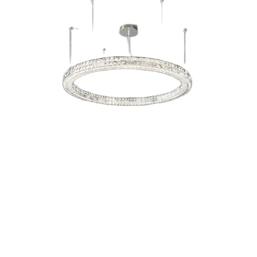 

Crystal circle dimming pendant lights living room light modern luxury ring bedroom high-end villa hall pendant lamps fixtures