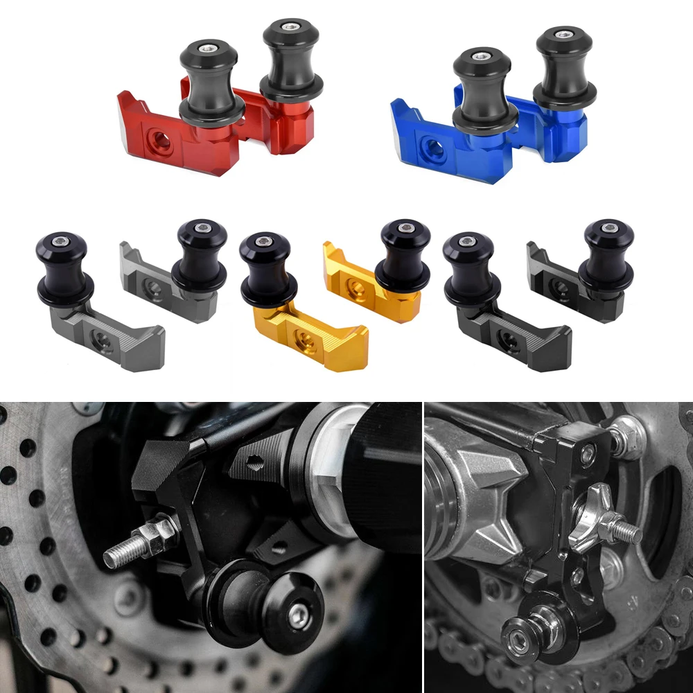 

MT07 FZ07 CNC Aluminum Rear Axle Chain Adjuster Block Slider Swingarm Spool For Yamaha FZ-07 MT-07 2014-2022 2016 2017 2018 2019