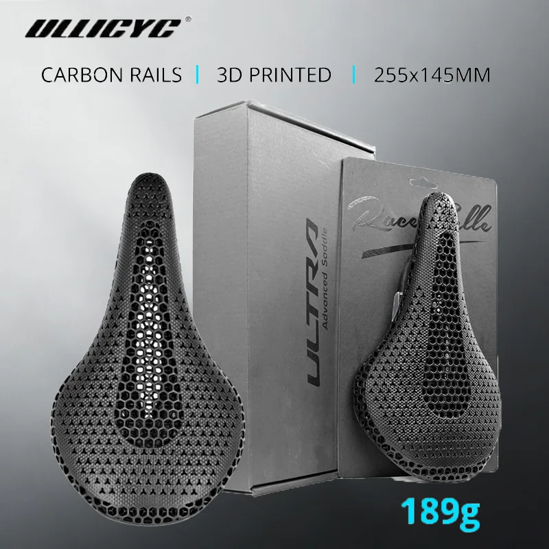 

ULLICYC Ultra 3D Printed Carbon Fiber Bicycle Seat Cushion 189g 255* 145mm, Suitable for Mountain Bike Road Gravel Bike Parts