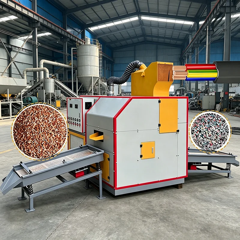 Copper Cable Granulator Low Noise Scrap Wire Recycling Machine Copper Plastic Separating Equipment